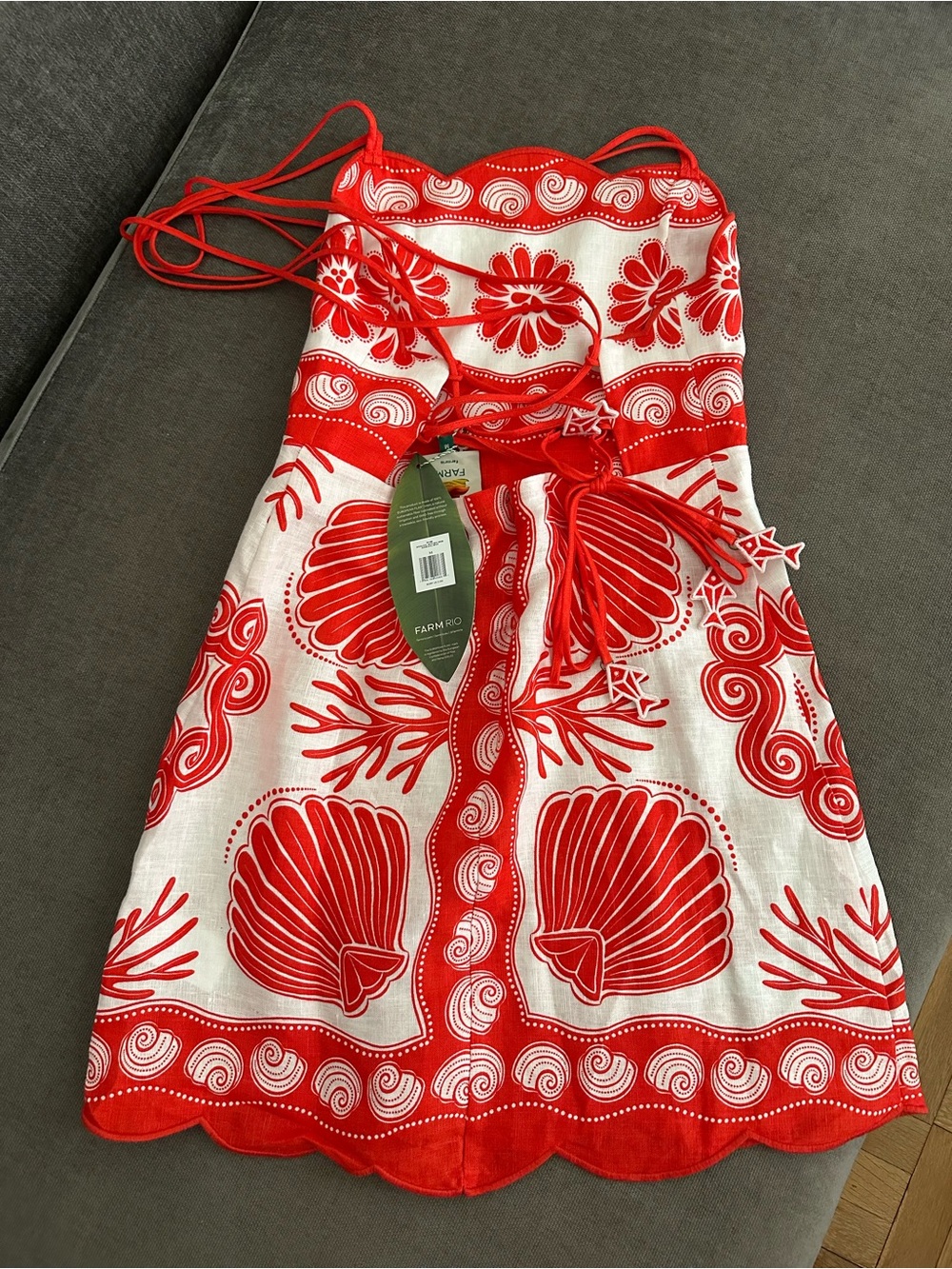 FARM Rio Ainika Shell White mini dress, NWT - Picture 4 of 7